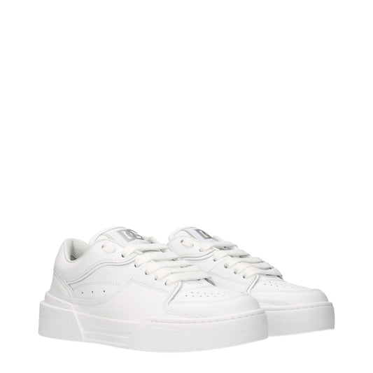 Dolce & Gabbana White Leather Low Top Sneakers Curated Luxury Accessories by Orvyn