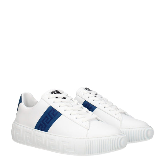Versace White Leather Low Top Sneakers Curated Luxury Accessories by Orvyn