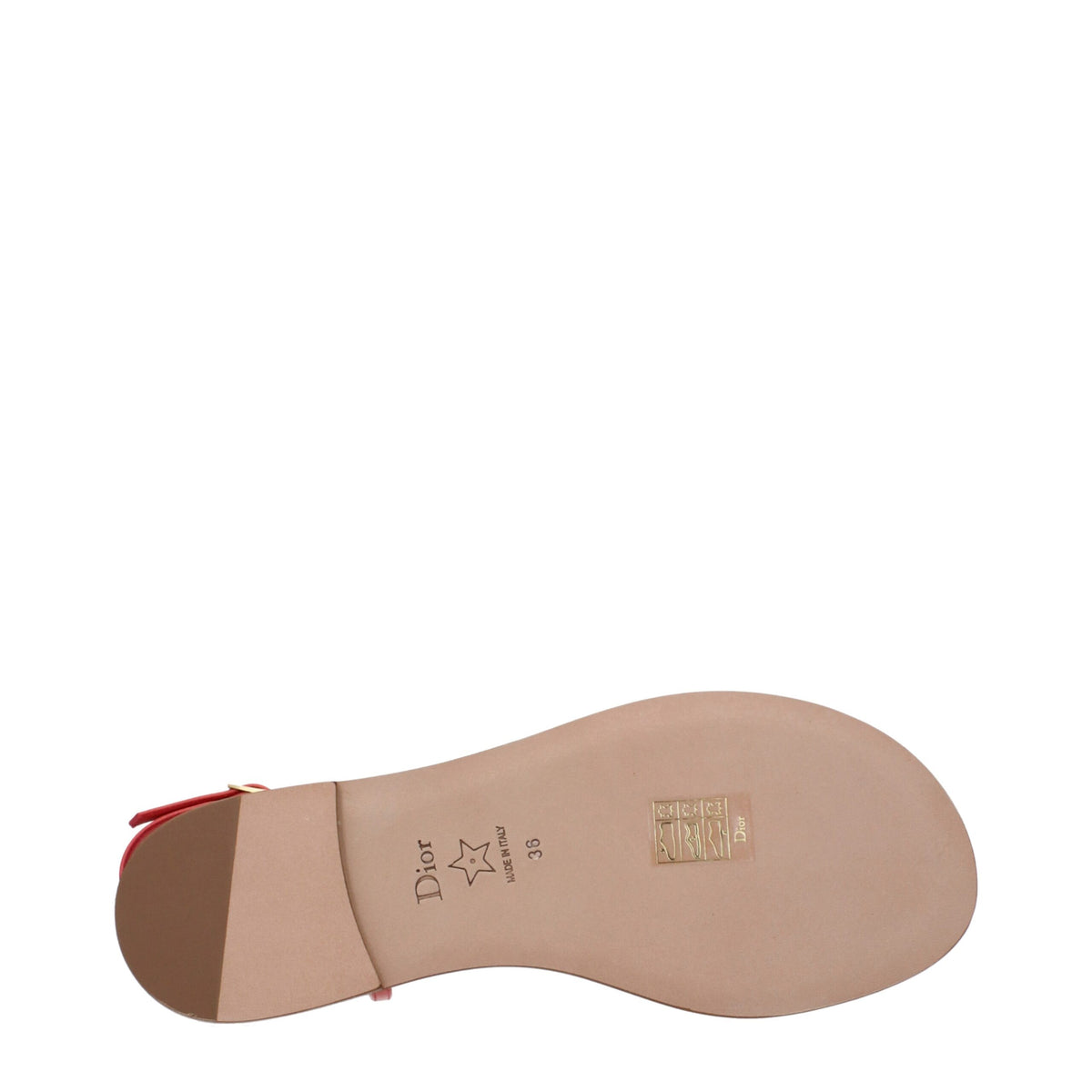 Christian Dior Pink Leather Flip-Flop Sandals rosa