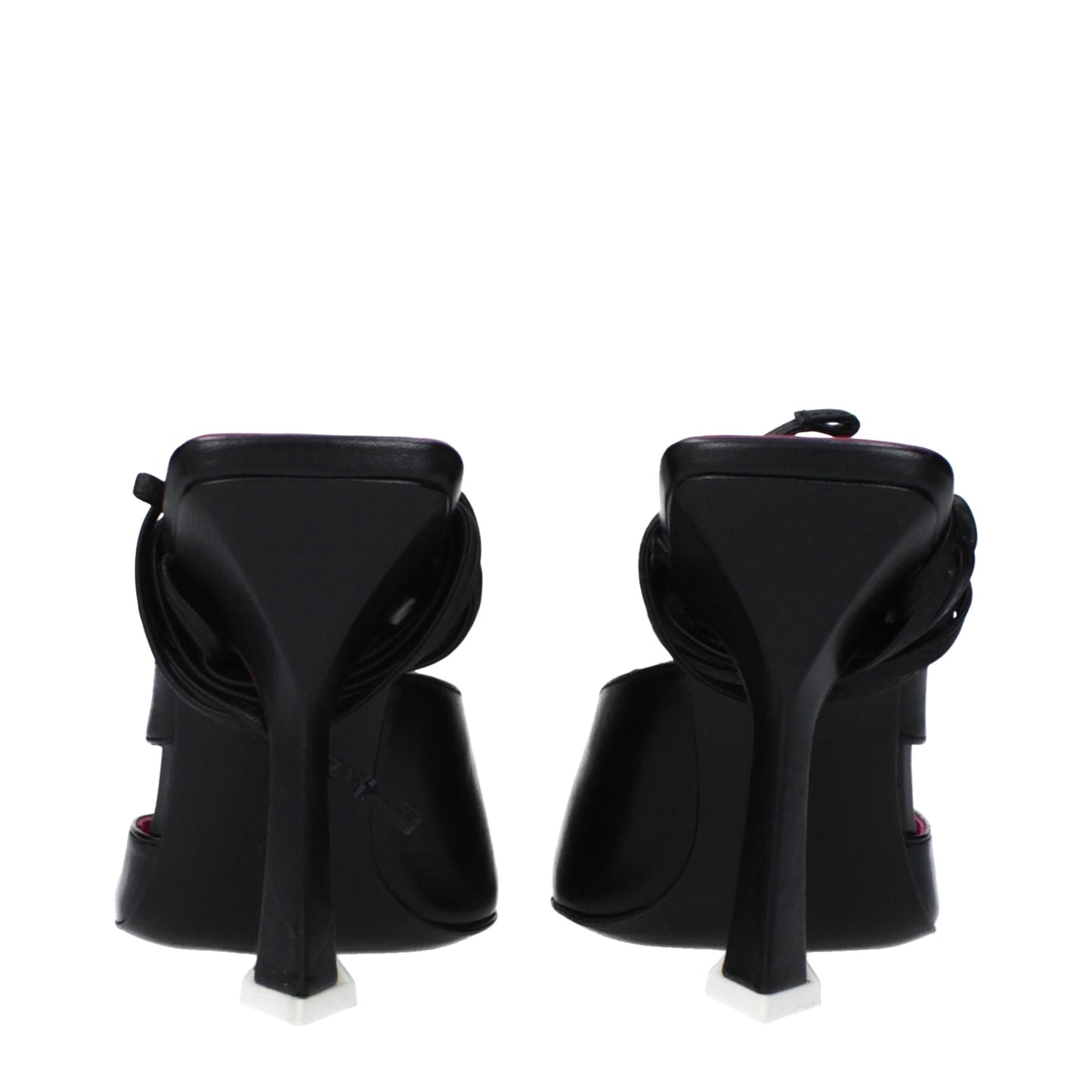 The Attico Black Leather Stiletto Heel Sandals Curated Luxury Accessories by Orvyn