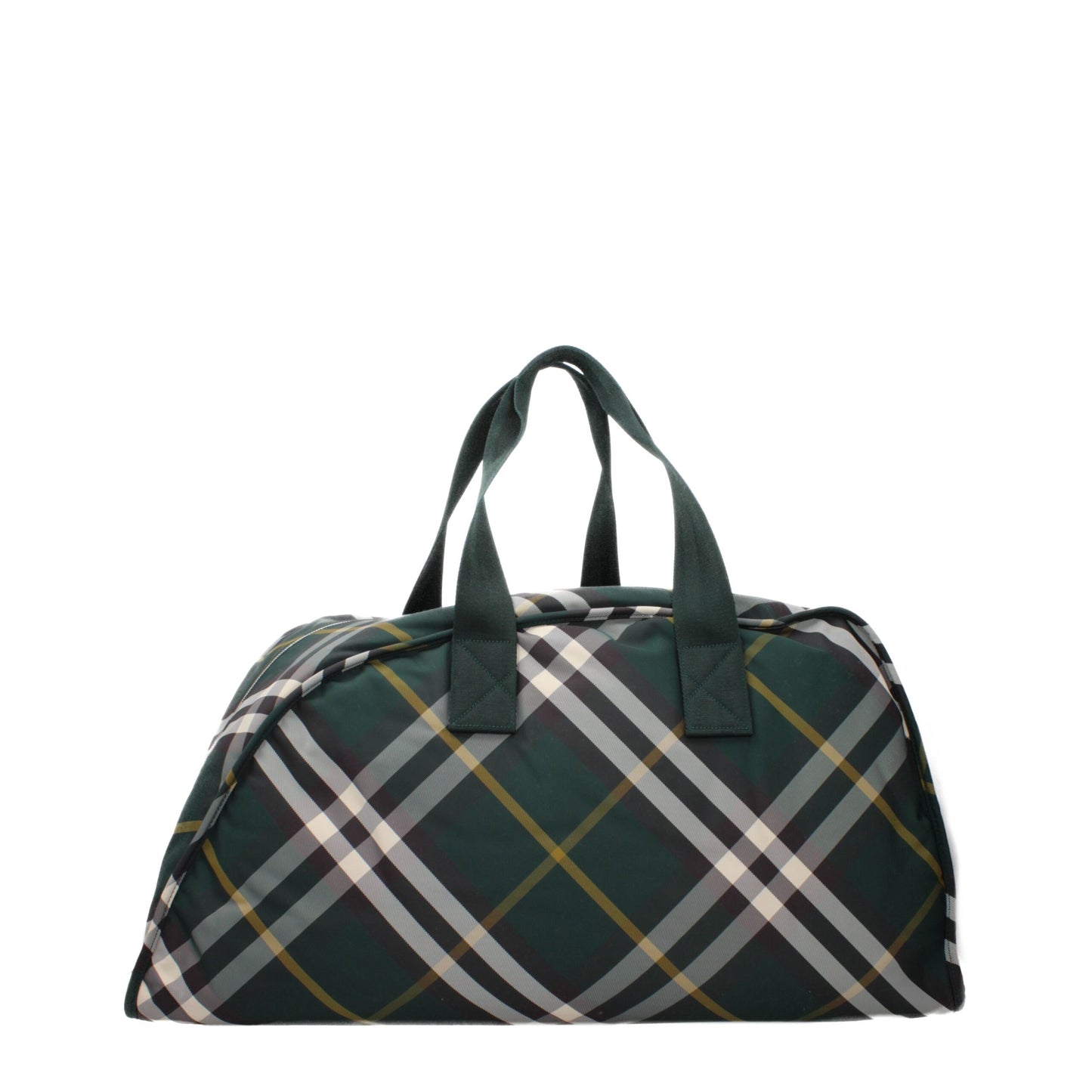 Burberry Large Shield Green Check Fabric Duffle Bag