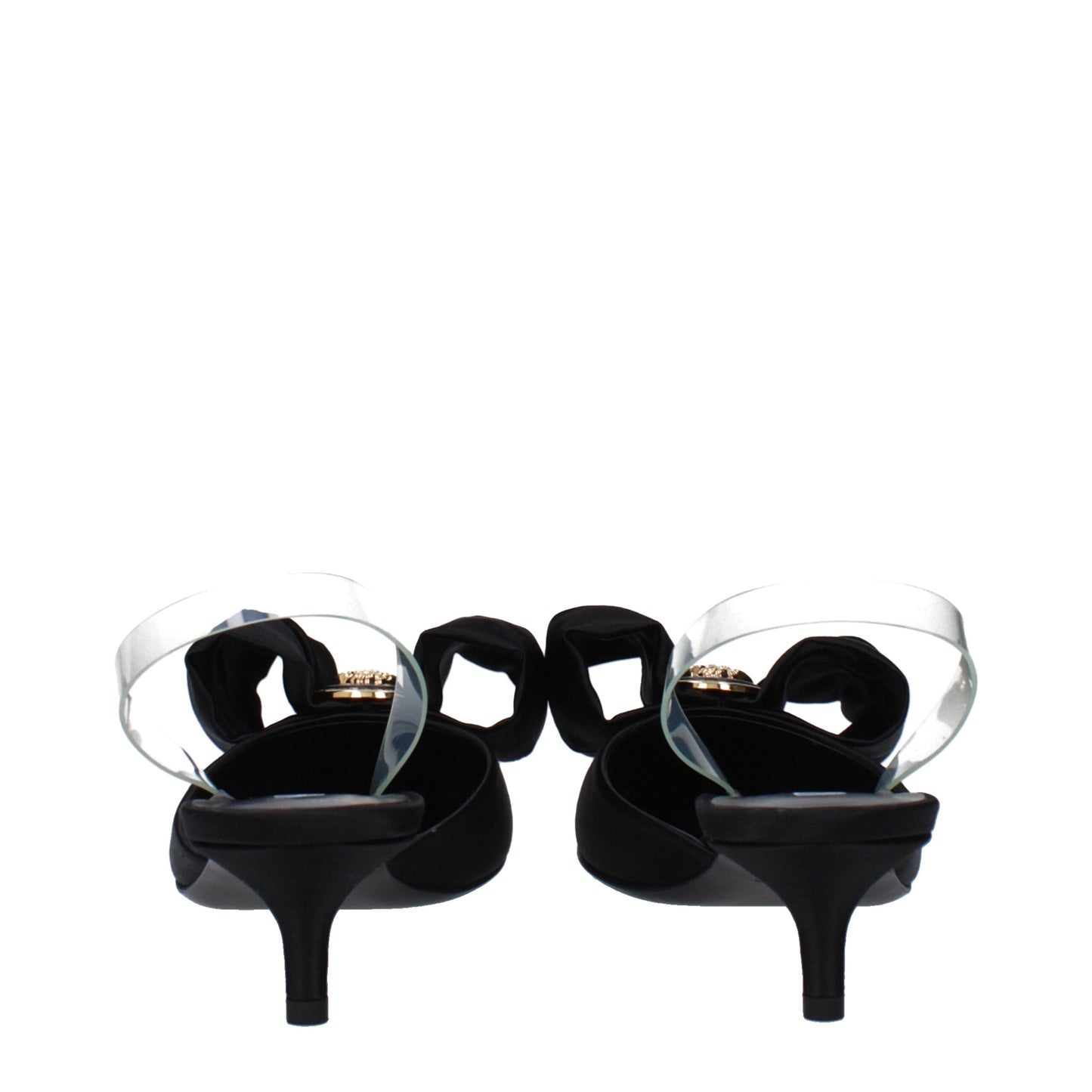 Versace Black Satin Flat Sandals Curated Luxury Accessories by Orvyn