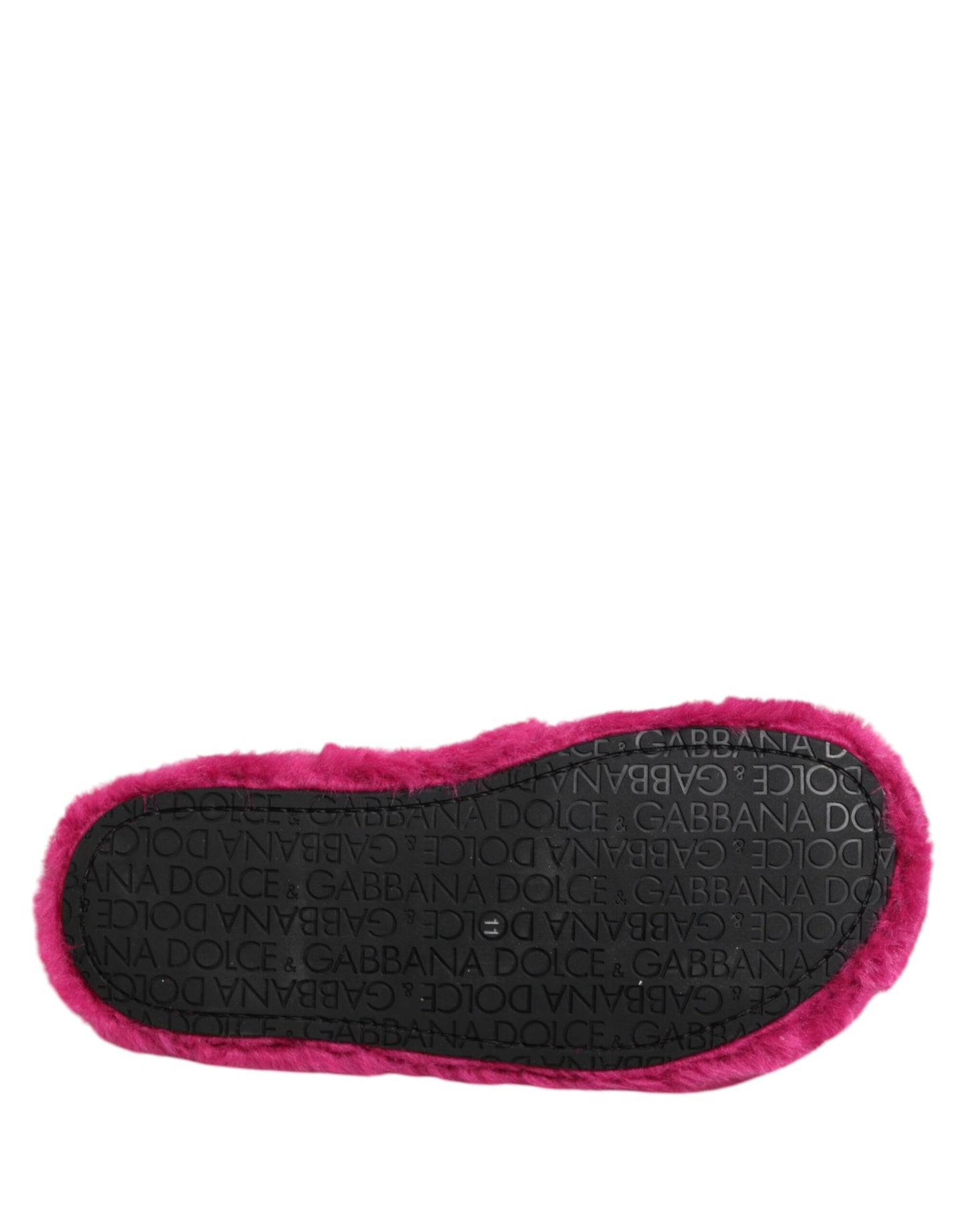 Dolce & Gabbana Pink Acrylic Faux Fur Mens Flats Sandals Shoes Curated Luxury Accessories by Orvyn