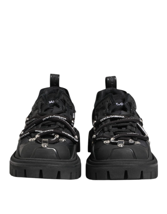 Dolce & Gabbana Black Low Top Lace Up Trekking Sneakers Shoes Curated Luxury Accessories by Orvyn