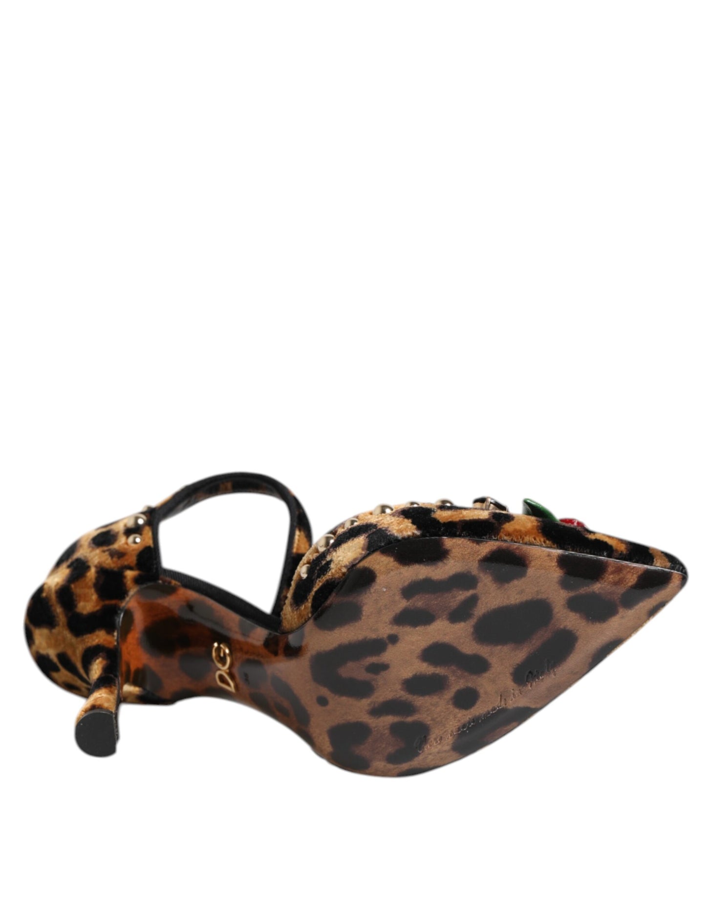 Dolce & Gabbana Brown Leopard Crystal Roses Pumps Shoes Curated Luxury Accessories by Orvyn