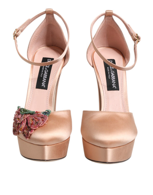 Dolce & Gabbana Pink Block Heels Ankle Strap Sandals Shoes Curated Luxury Accessories by Orvyn