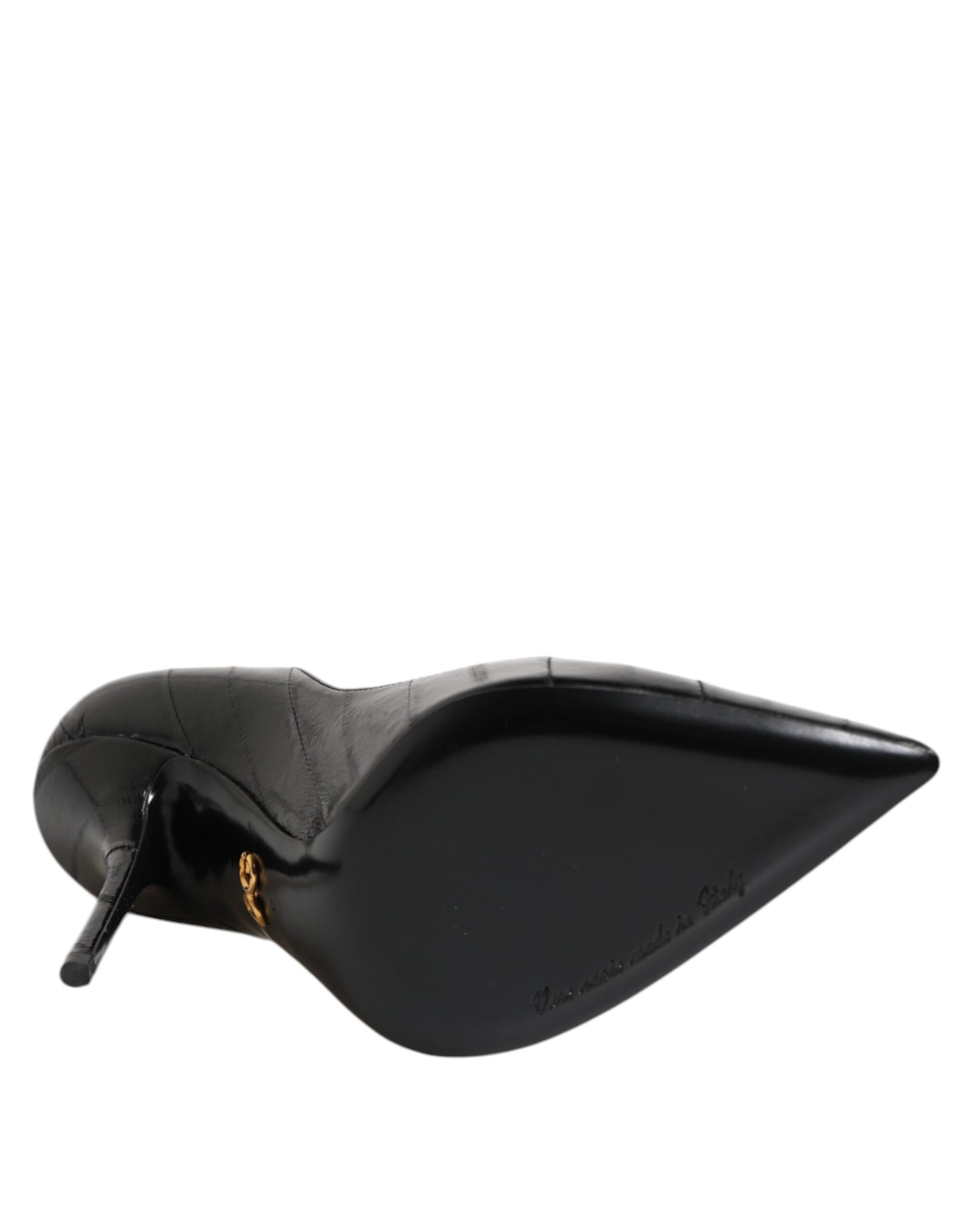 Dolce & Gabbana Black Leather Stiletto High Heels Pumps Shoes Curated Luxury Accessories by Orvyn