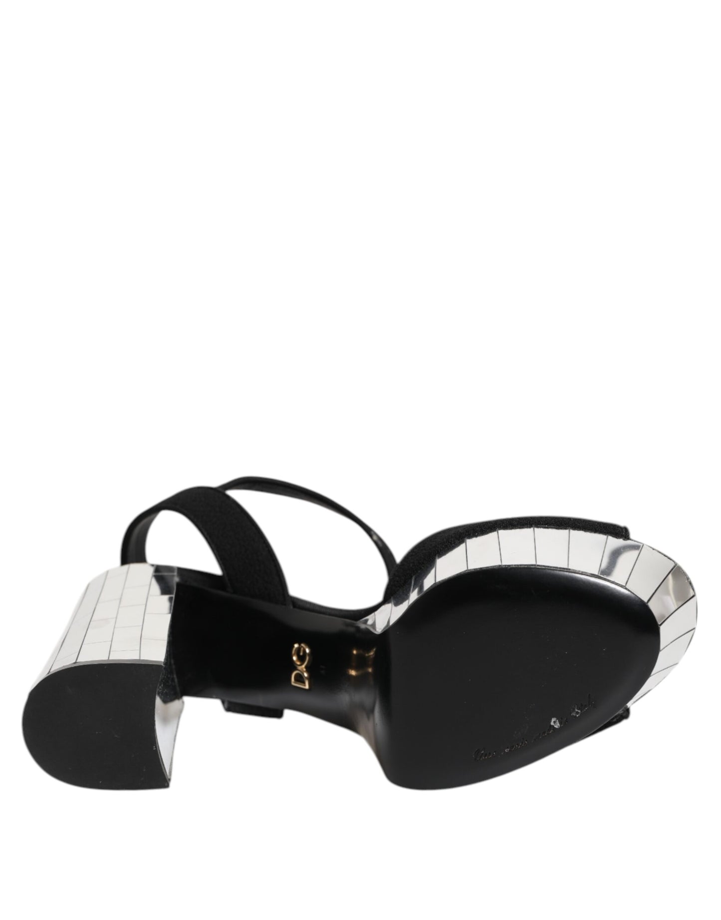 Dolce & Gabbana Black Crystal Ankle Strap Keira Sandal Shoes Curated Luxury Accessories by Orvyn