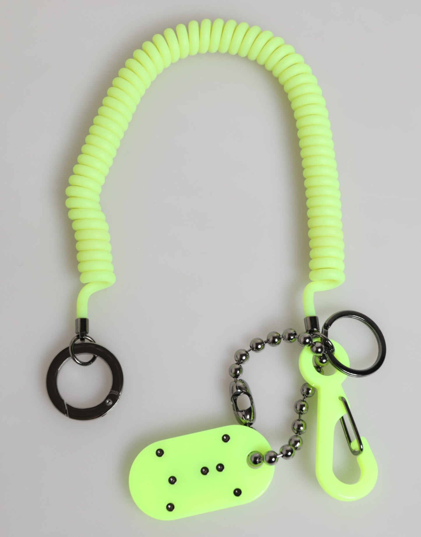 Dolce & Gabbana Green Springy Key Holder DG Logo Men's Keychain Keyring Curated Luxury Accessories by Orvyn
