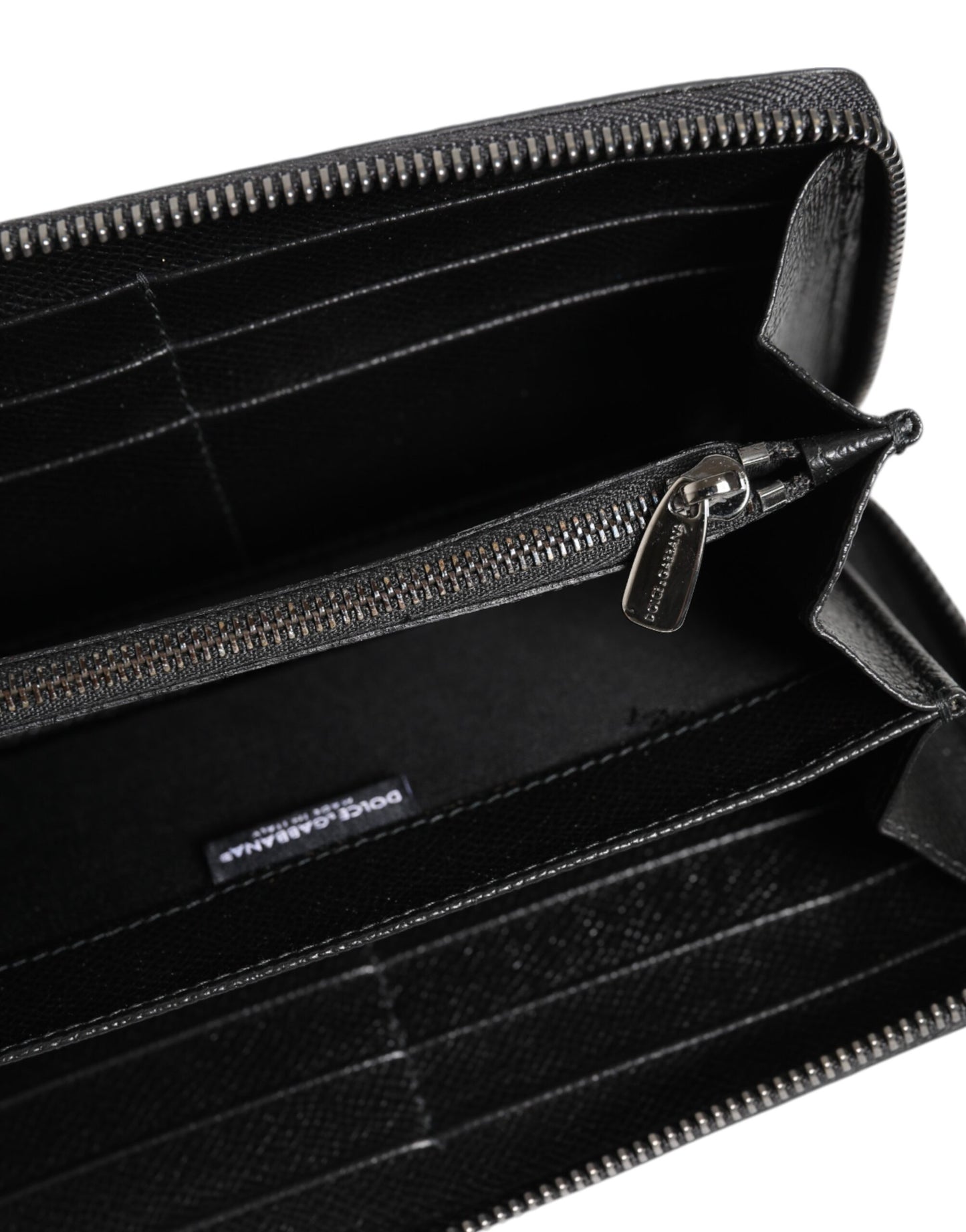 Dolce & Gabbana Black Gray Leopard Leather Zip Around Continental Wallet Curated Luxury Accessories by Orvyn