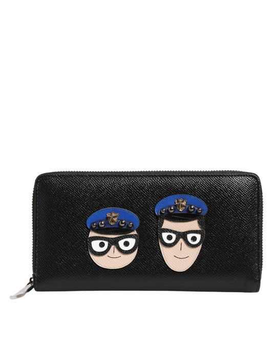 Dolce & Gabbana Black Leather #DGFAMILY Zipper Continental Mens Wallet Curated Luxury Accessories by Orvyn