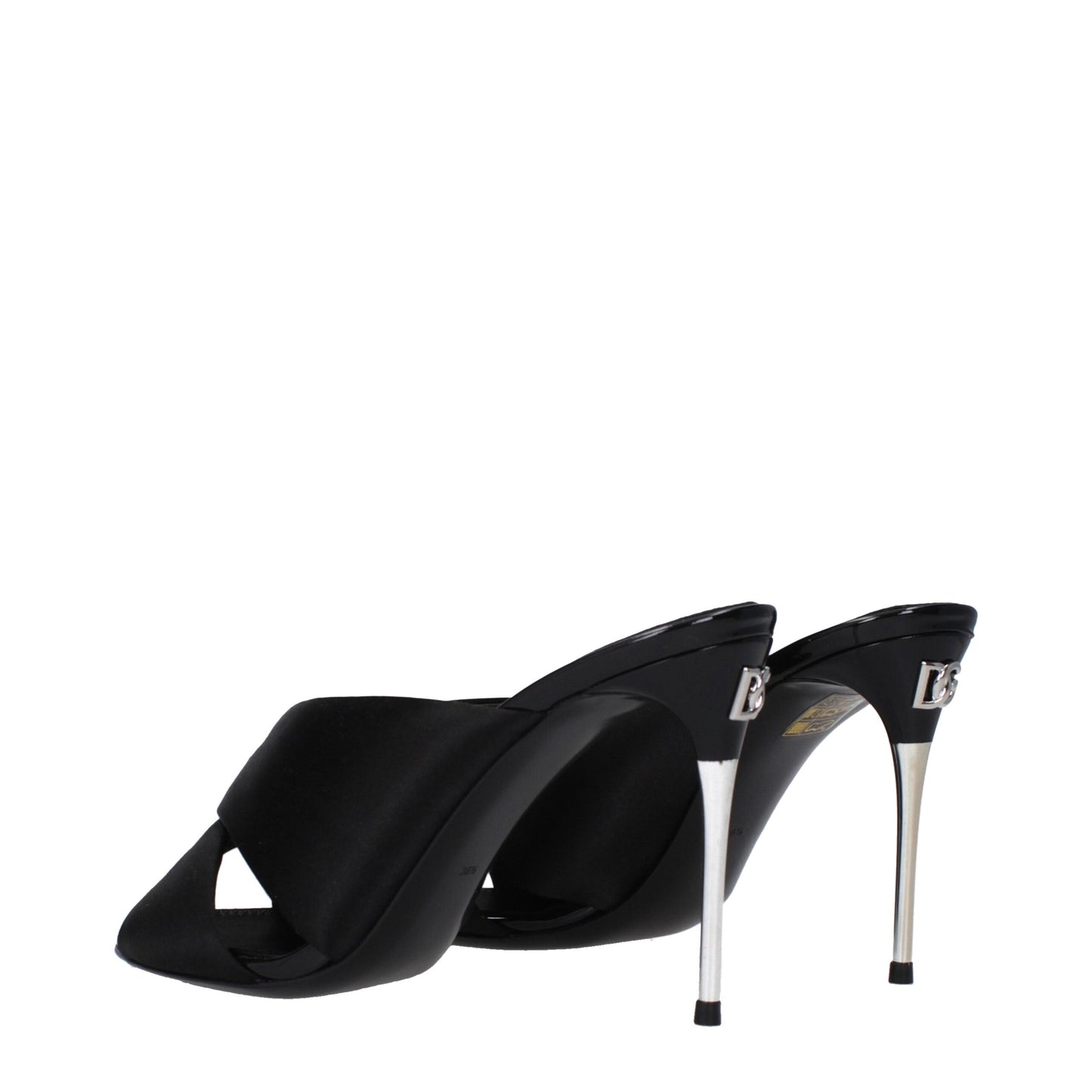 Dolce & Gabbana Black Satin Stiletto Heel Sandals Curated Luxury Accessories by Orvyn