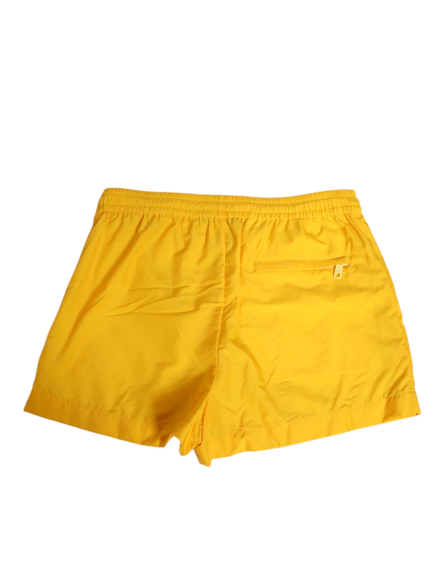 Dolce & Gabbana Yellow Nylon Logo Plaque Boxer Shorts Swimwear Curated Luxury Accessories by Orvyn
