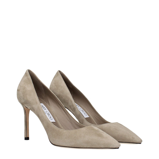 Jimmy Choo Gray Leather High Heel Pumps grau