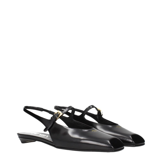 Prada Black Leather Flat Sandals Curated Luxury Accessories by Orvyn
