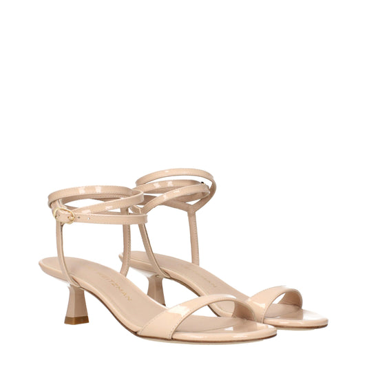 Stuart Weitzman Beige Leather Stiletto Heel Sandals Curated Luxury Accessories by Orvyn