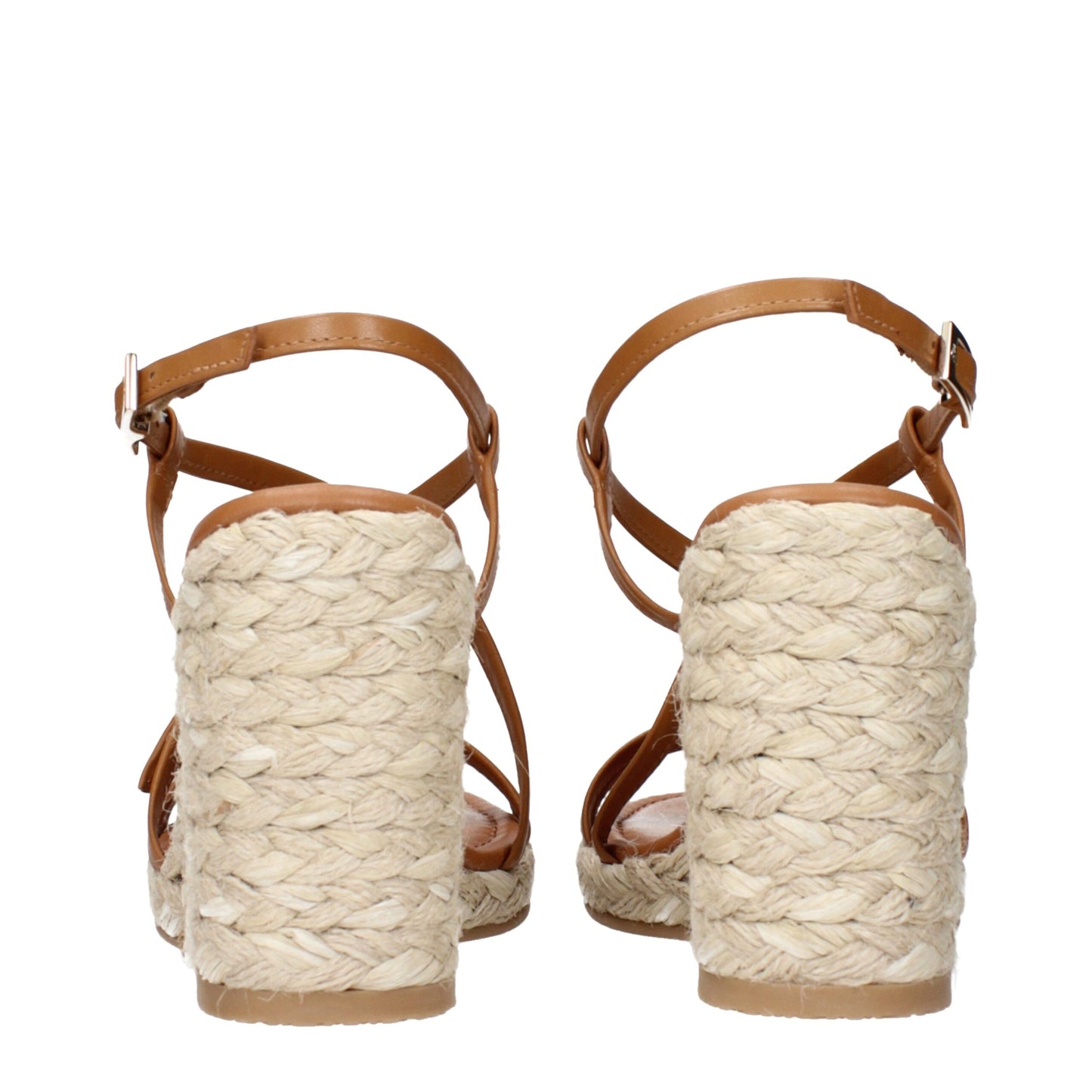 Stuart Weitzman Brown Leather Wedge Sandals Curated Luxury Accessories by Orvyn