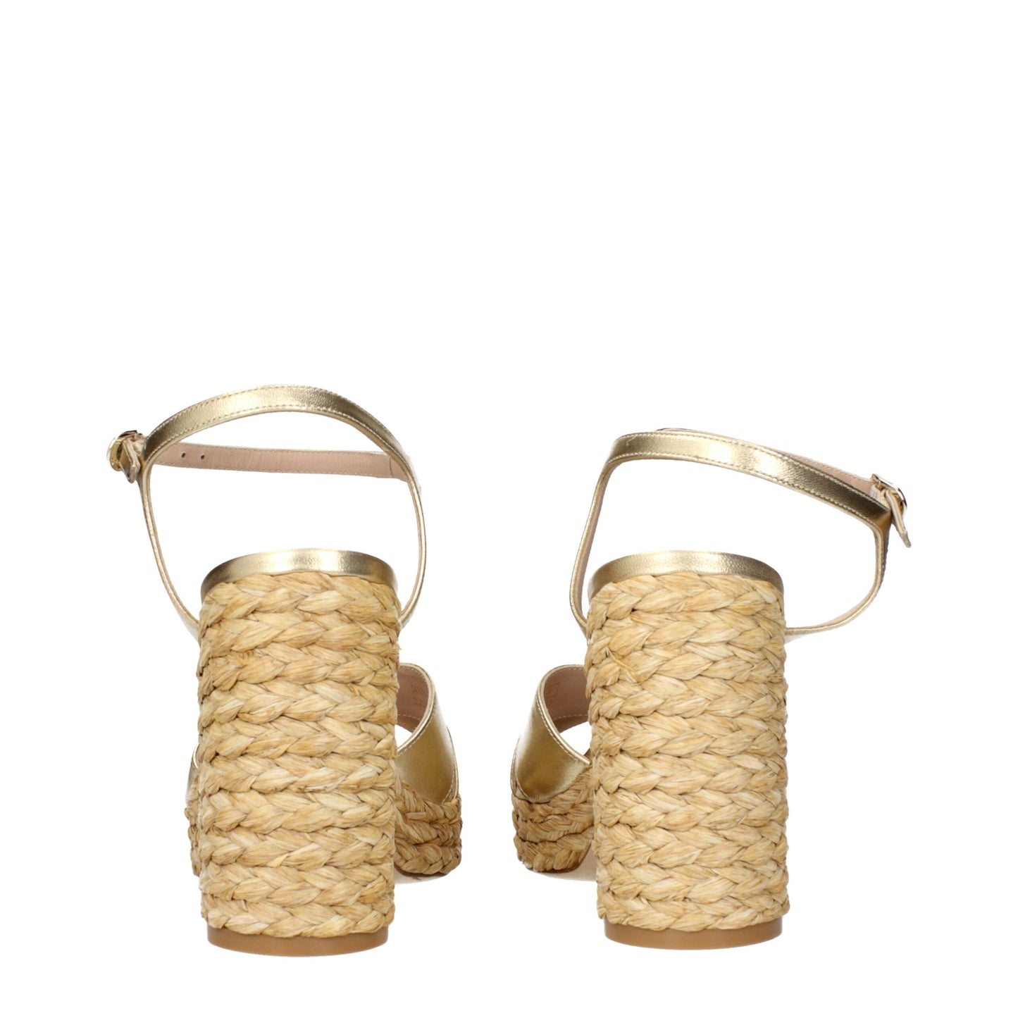Stuart Weitzman Gold Leather Platform Sandals Curated Luxury Accessories by Orvyn