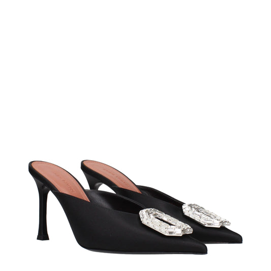 Amina Muaddi Black Satin High Heel Pumps Curated Luxury Accessories by Orvyn