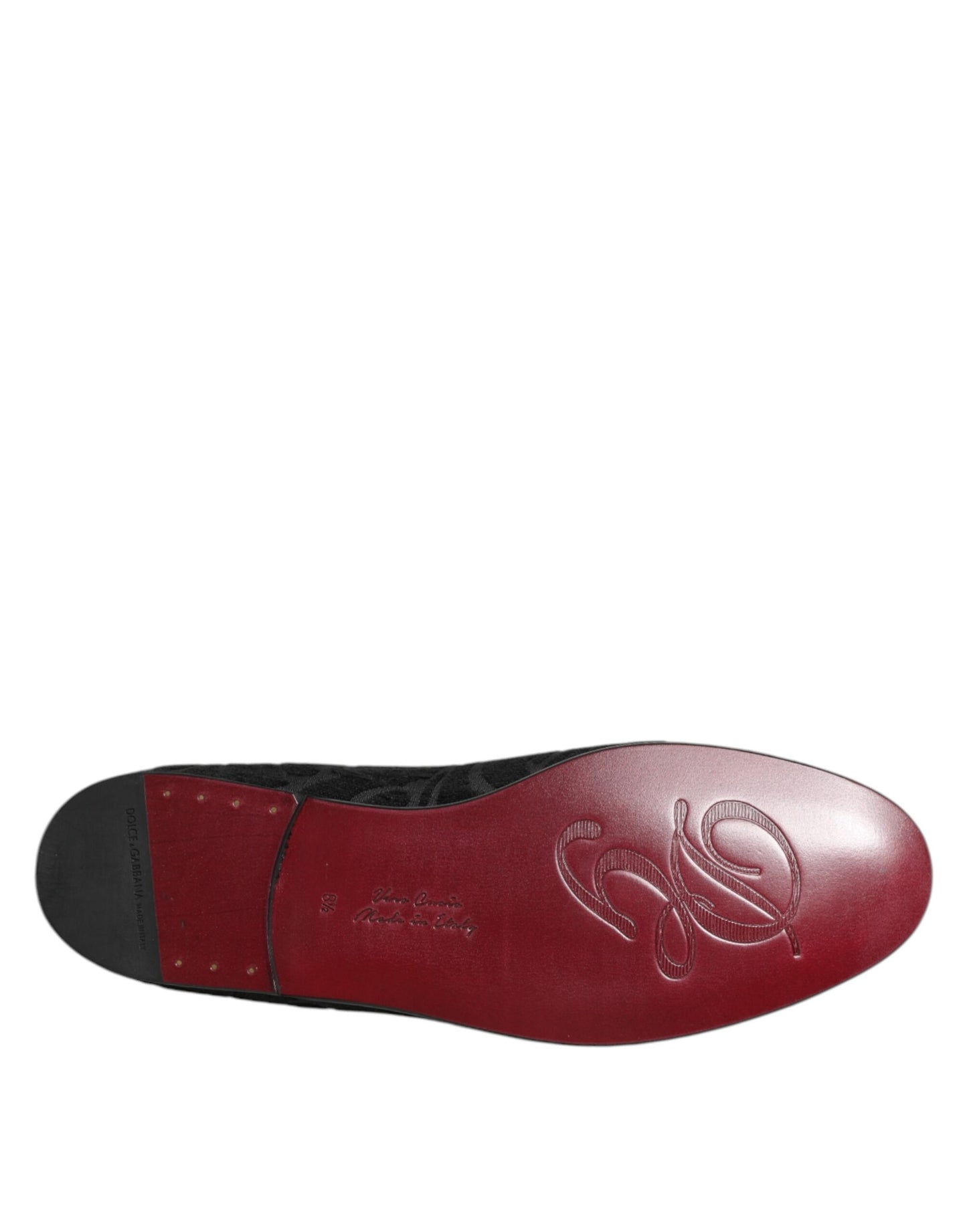 Dolce & Gabbana Black Brocade Loafers Slip On Men Dress Shoes Curated Luxury Accessories by Orvyn