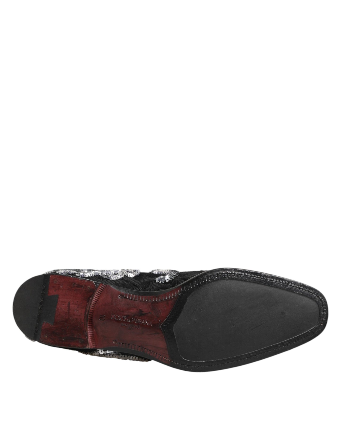 Dolce & Gabbana Black Silver Sequined Loafers Men Dress Shoes Curated Luxury Accessories by Orvyn