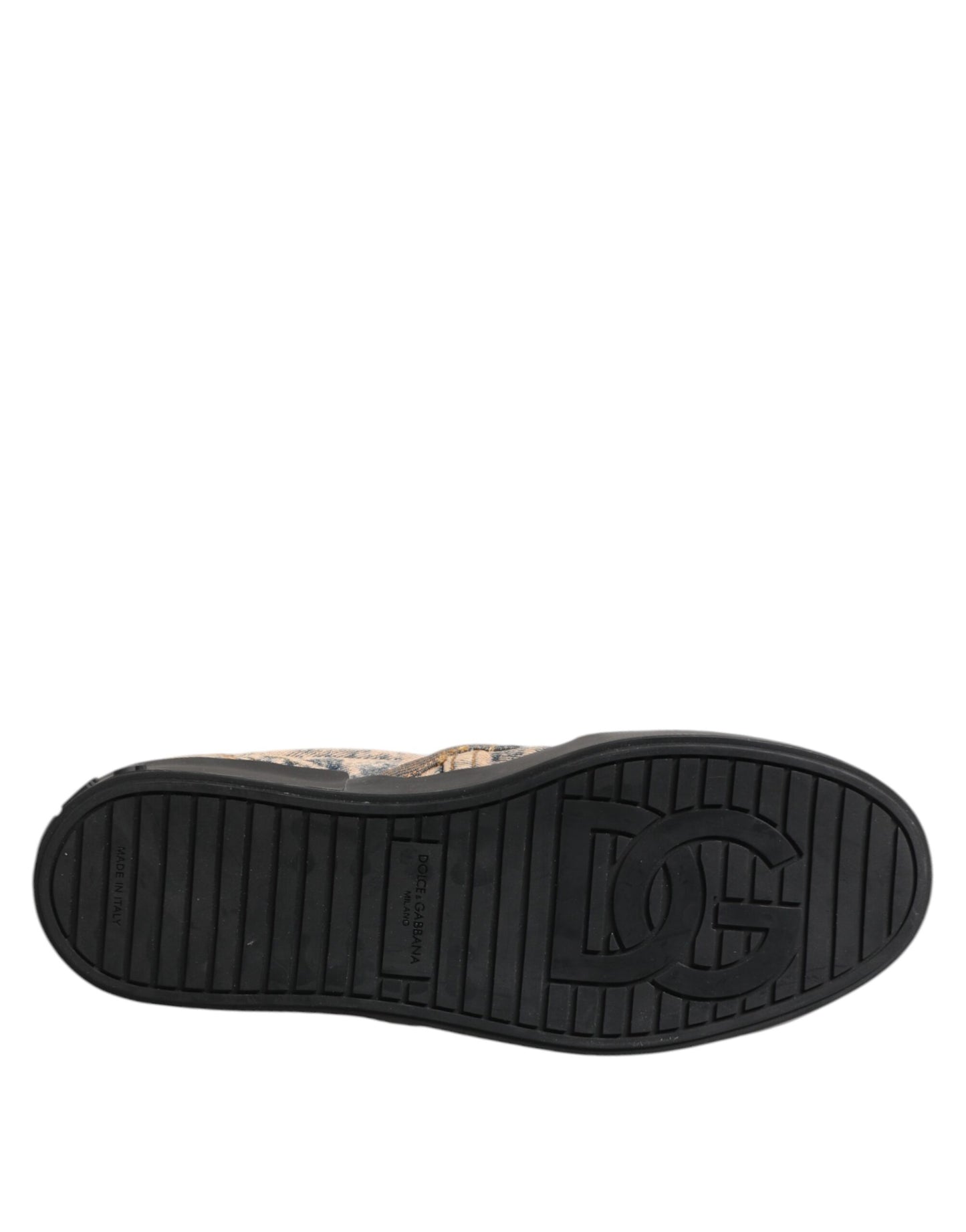 Dolce & Gabbana Beige Cotton Low Top Slip On Sneakers Shoes Curated Luxury Accessories by Orvyn