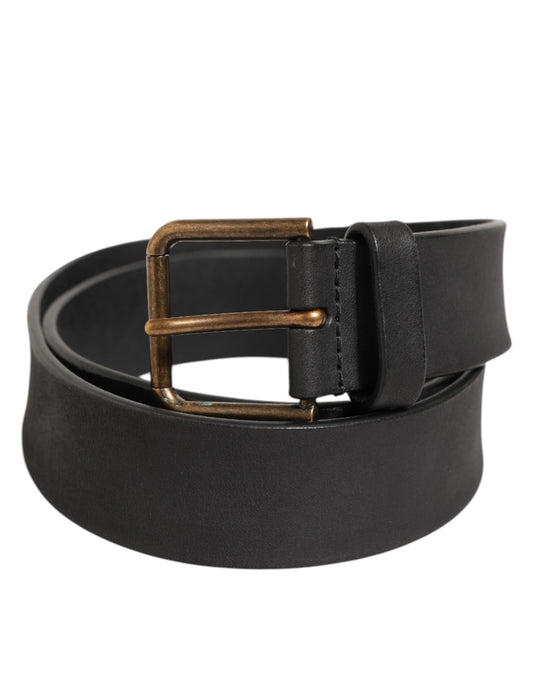 Dolce & Gabbana Black Leather Metal Buckle Classic Men Belt Curated Luxury Accessories by Orvyn