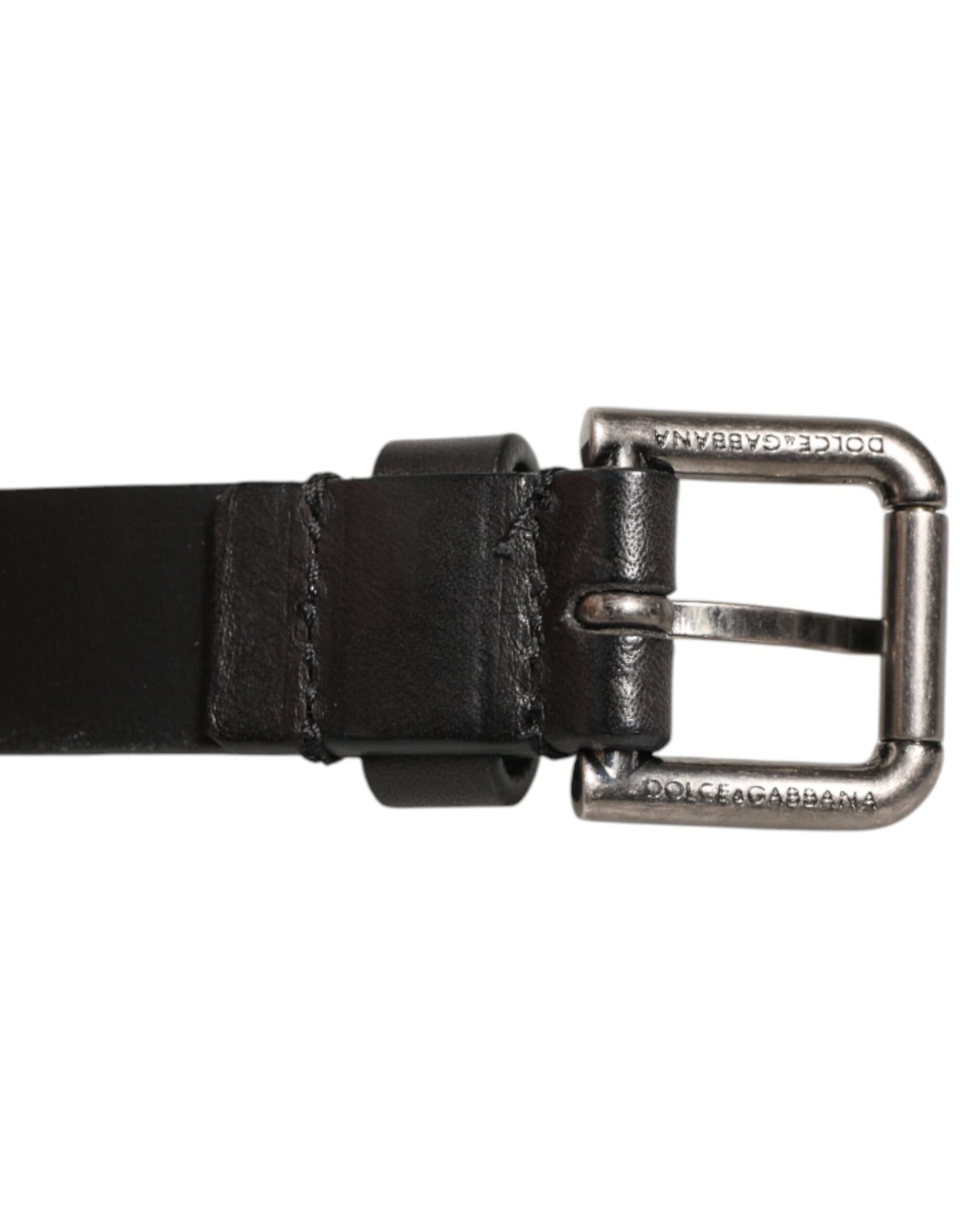 Dolce & Gabbana Black Double Strap Leather Silver Buckle Belt Curated Luxury Accessories by Orvyn