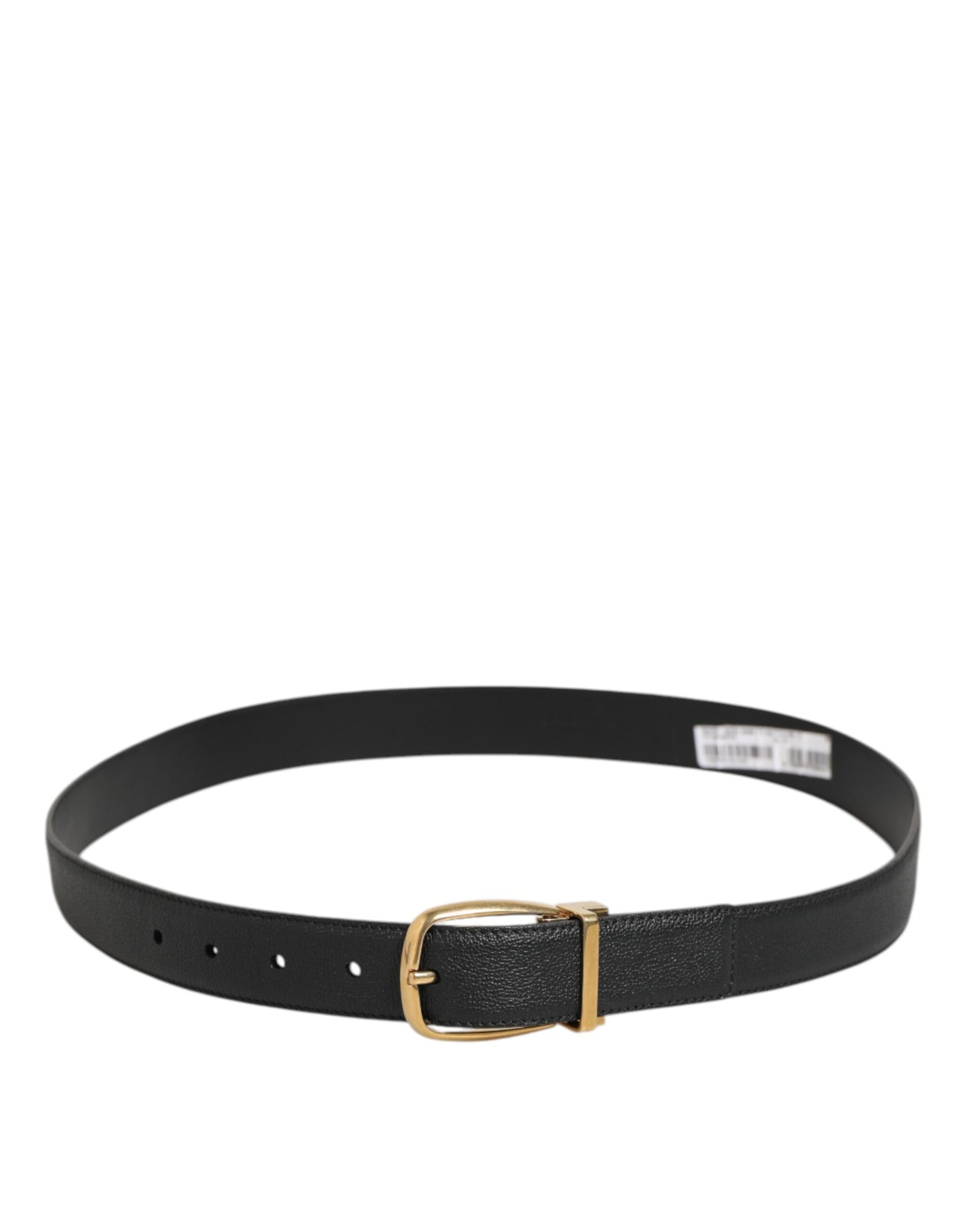 Dolce & Gabbana Black Leather Classic Metal Logo Buckle Belt Curated Luxury Accessories by Orvyn