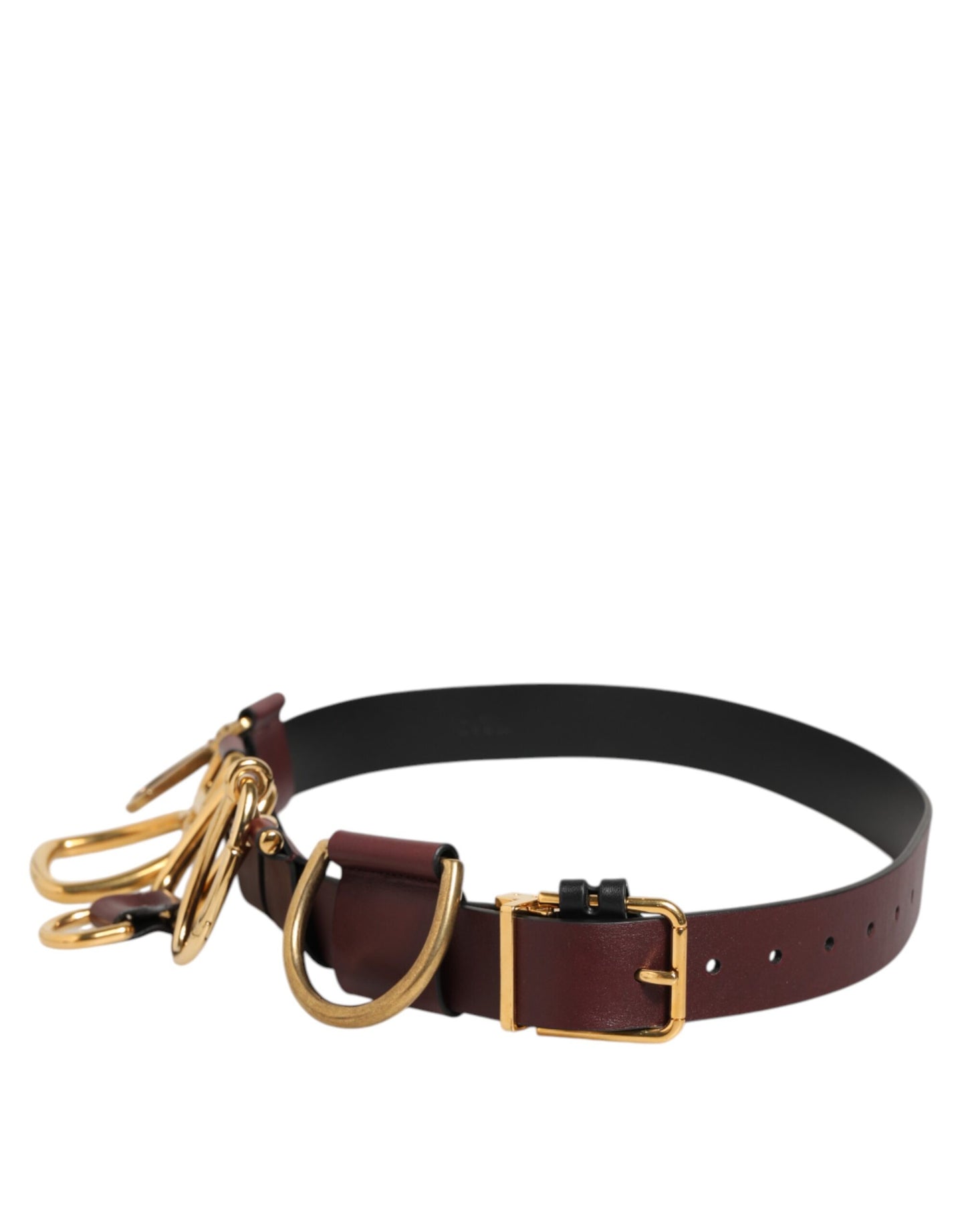 Dolce & Gabbana Brown Key Ring Clip Attachments Buckle Belt Curated Luxury Accessories by Orvyn