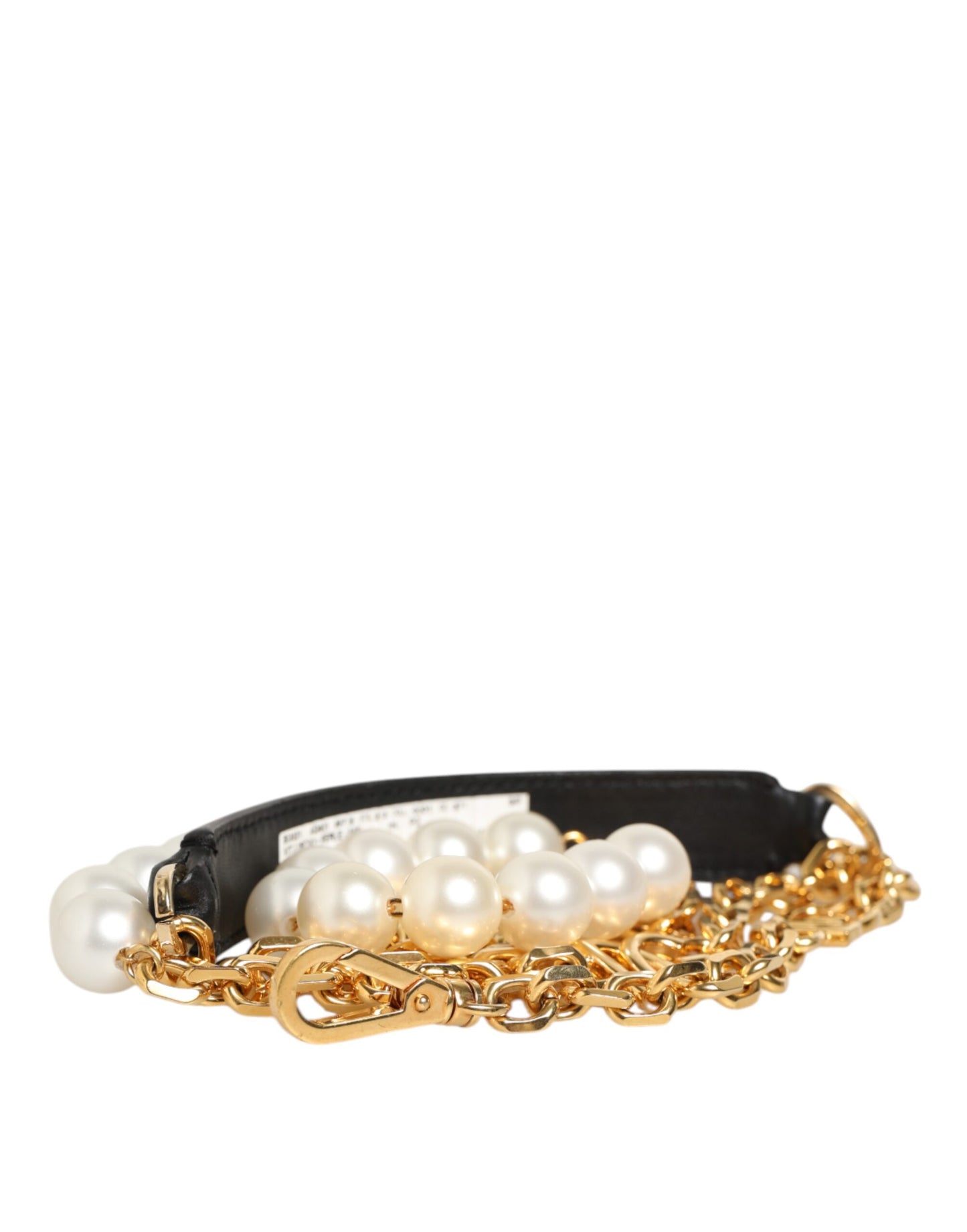 Dolce & Gabbana Black Leather Gold Chain Bag Accessory Shoulder Strap Curated Luxury Accessories by Orvyn