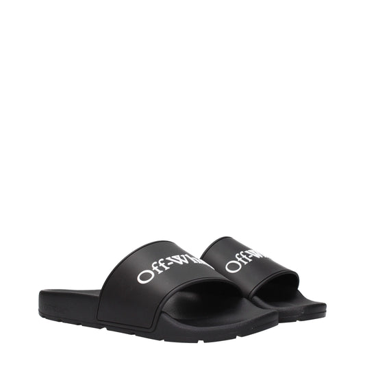 Off-White Black Cotton Slippers Curated Luxury Accessories by Orvyn