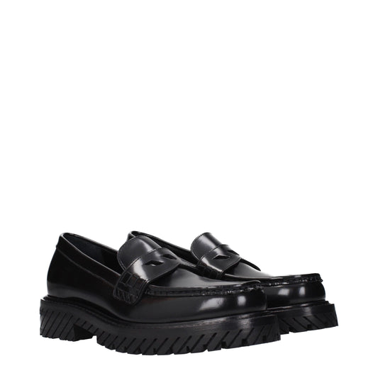 Off-White Black Leather Slip-On Loafers Curated Luxury Accessories by Orvyn