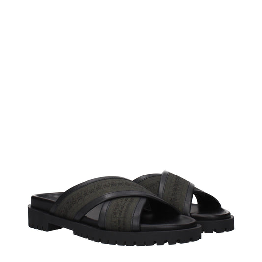 Off-White Green Fabric Flat Sandals Curated Luxury Accessories by Orvyn