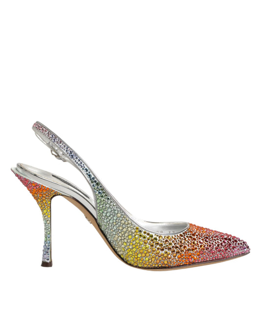 Dolce & Gabbana Multicolor Sequin Slingback Pumps Shoes Curated Luxury Accessories by Orvyn