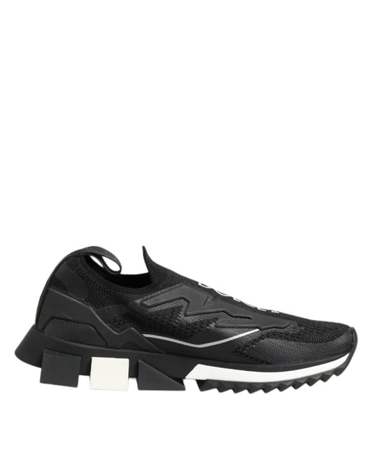 Dolce & Gabbana Black SORRENTO Sport Stretch Sneakers Shoes Curated Luxury Accessories by Orvyn