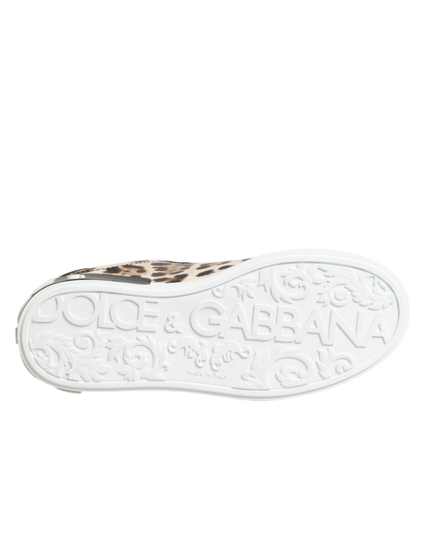 Dolce & Gabbana Brown Leather Leopard Low Top Sneakers Shoes Curated Luxury Accessories by Orvyn