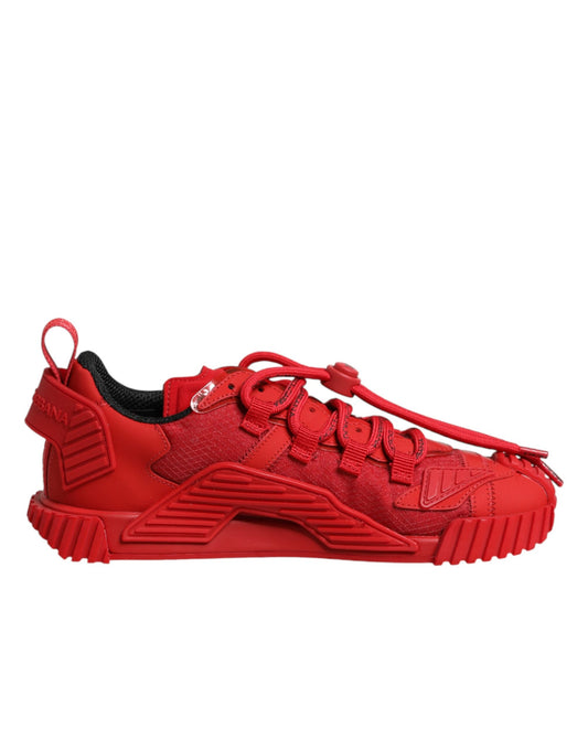 Dolce & Gabbana Red Logo Lace Low Top NS1 Sneakers Shoes Curated Luxury Accessories by Orvyn
