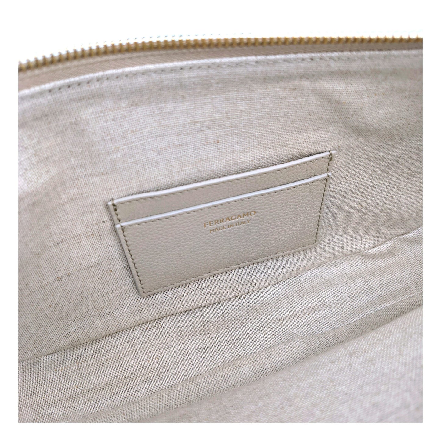 Salvatore Ferragamo Gray Leather Shoulder Bag Curated Luxury Accessories by Orvyn
