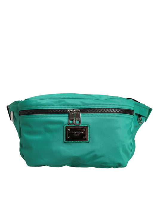 Dolce & Gabbana Green Logo Plaque Nylon Waist Fanny Pack Men's Borse Bag Curated Luxury Accessories by Orvyn