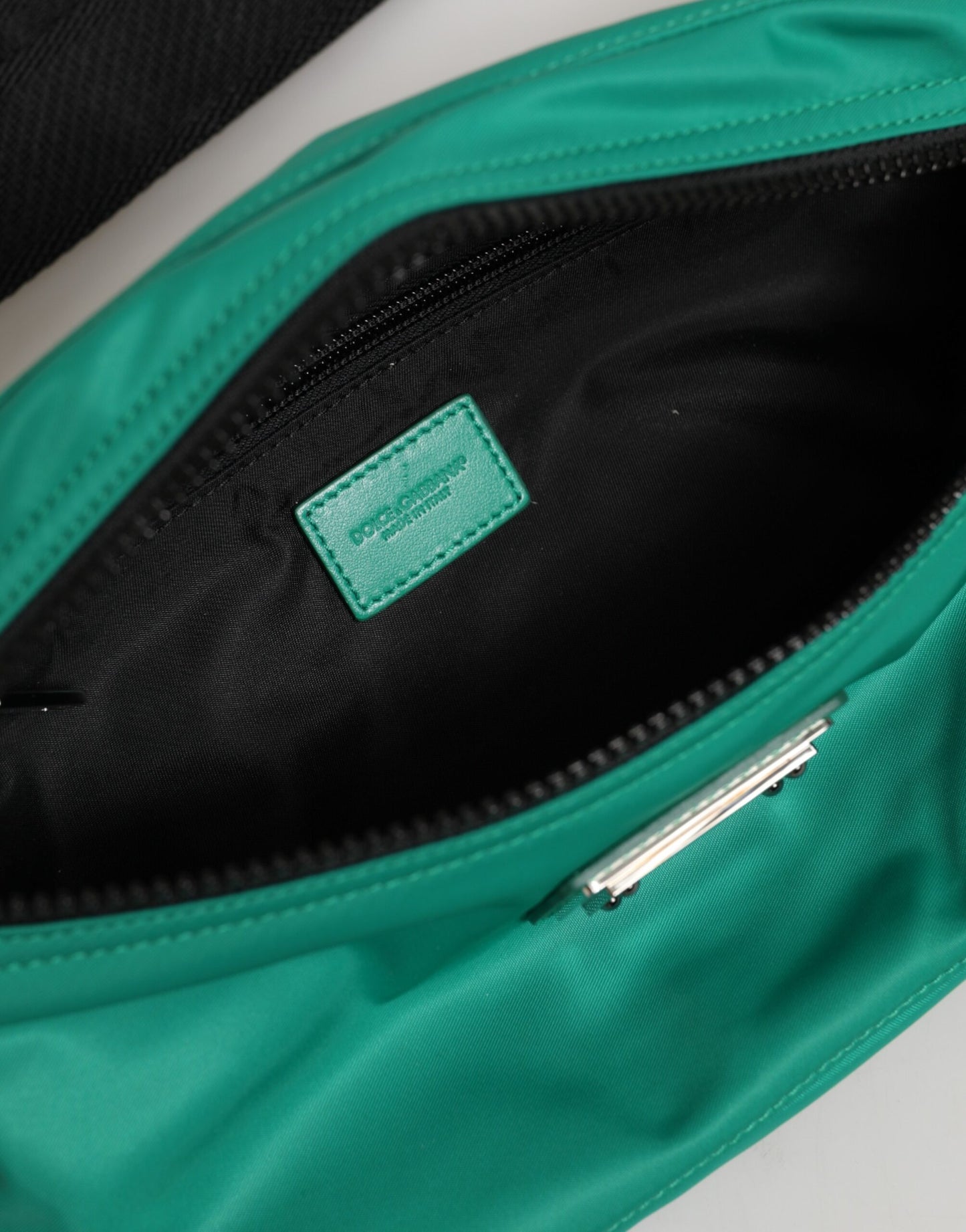 Dolce & Gabbana Green Logo Plaque Nylon Waist Fanny Pack Men's Borse Bag Curated Luxury Accessories by Orvyn