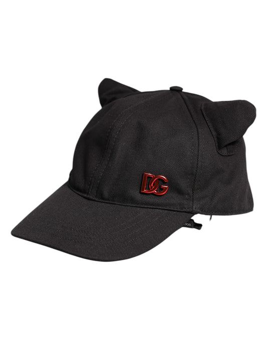 Dolce & Gabbana Black Cotton Logo Patch 6 Panels Baseball Cap Hat Curated Luxury Accessories by Orvyn