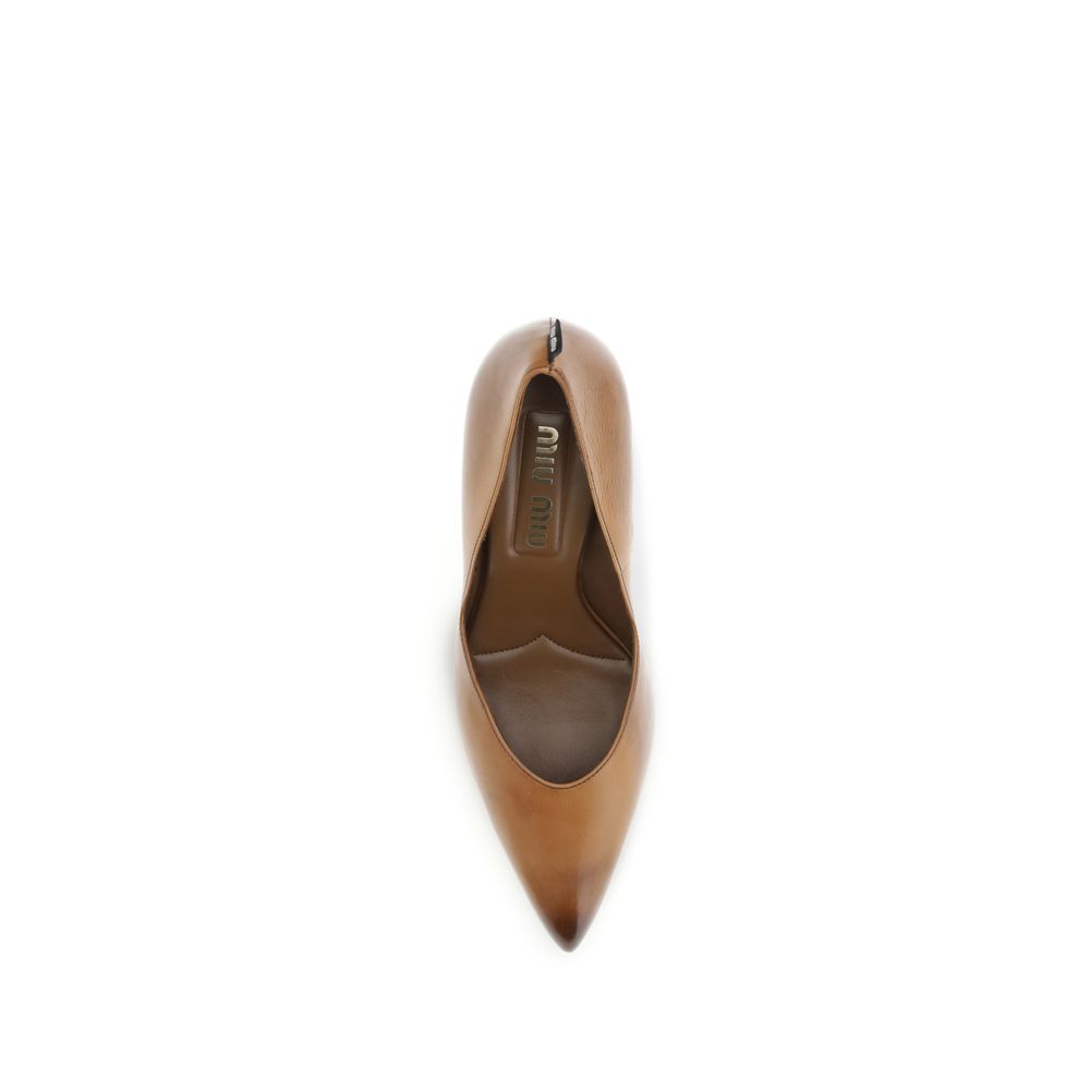 Miu Miu Beige Leather High Heel Pumps Curated Luxury Accessories by Orvyn