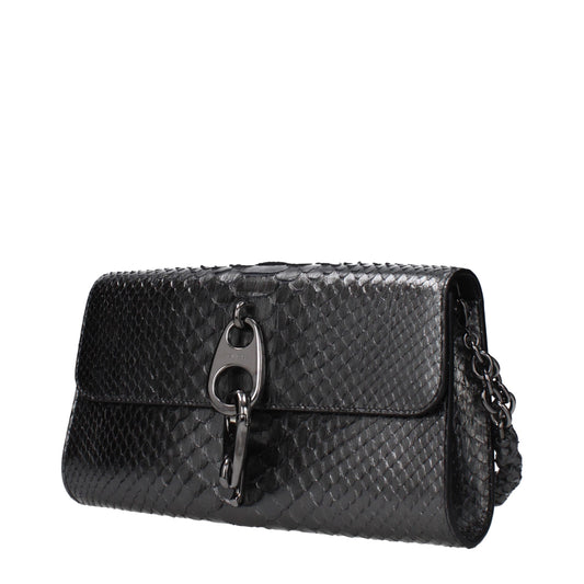 Tom Ford Silver Python Leather Clutch Bag
