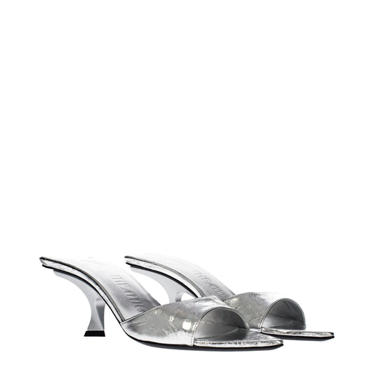 The Attico Gray Leather Flat Sandals Curated Luxury Accessories by Orvyn