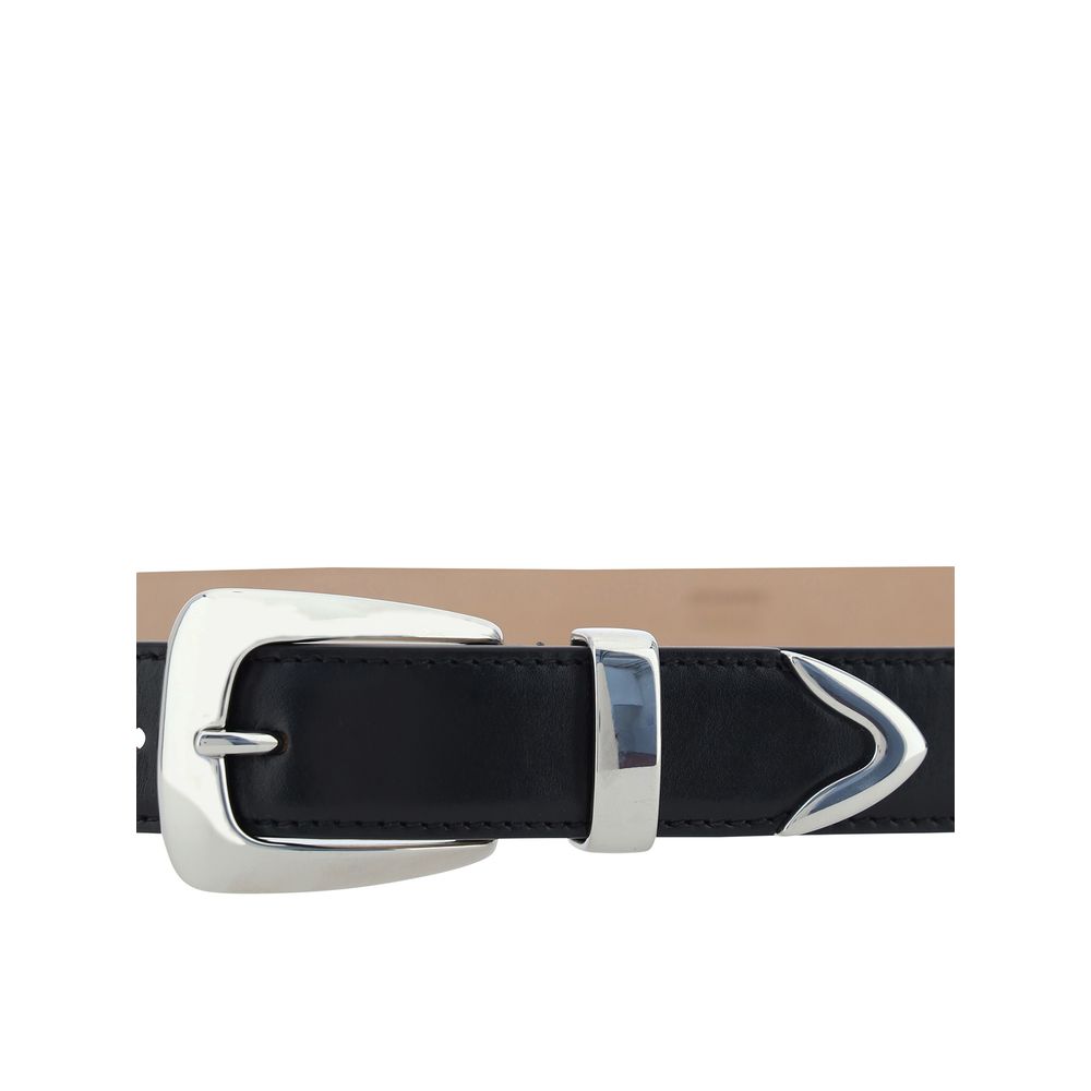 Khaite Black Calf Leather Bos Taurus Regular Belt Curated Luxury Accessories by Orvyn