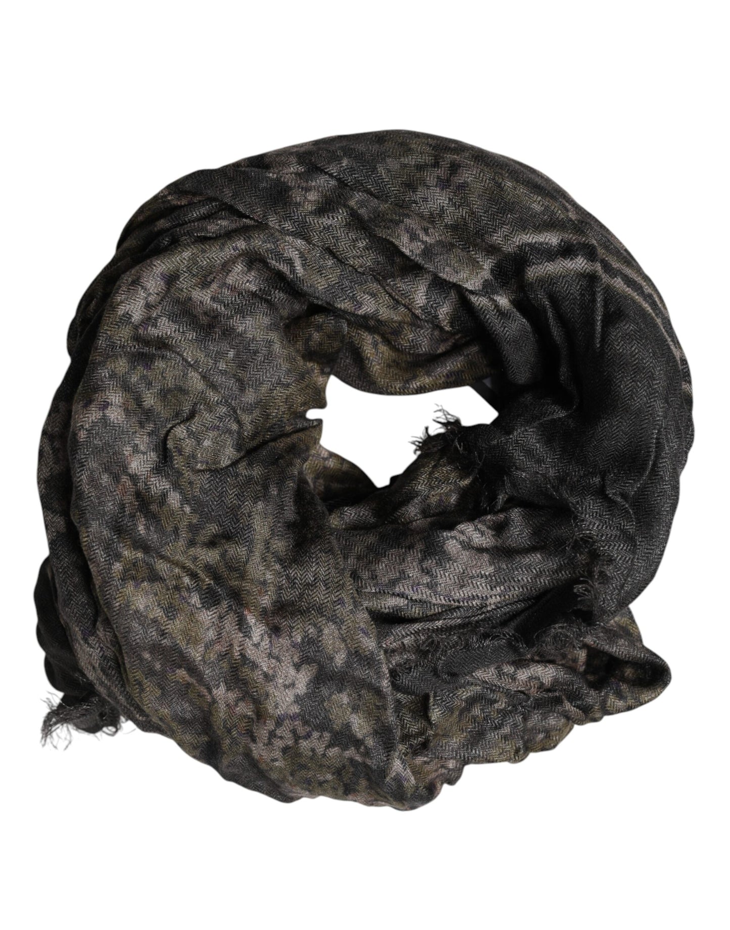 Dolce & Gabbana Brown Camouflage Modal Men Shawl Scarf Curated Luxury Accessories by Orvyn