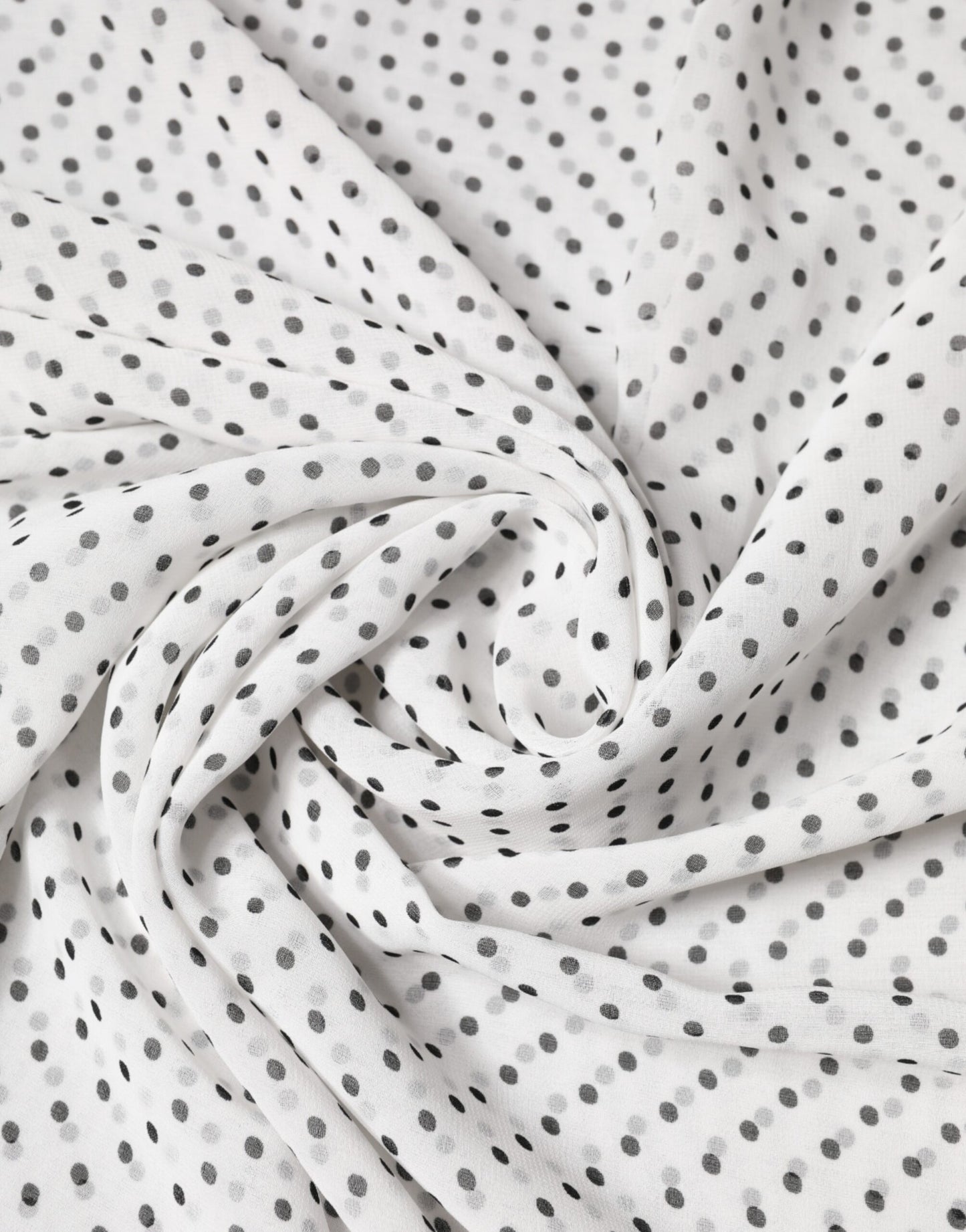 Dolce & Gabbana White Polka Dot Polyester Shawl Scarf Curated Luxury Accessories by Orvyn