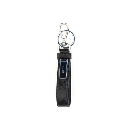 Prada Black Stainless Steel Keychain Curated Luxury Accessories by Orvyn