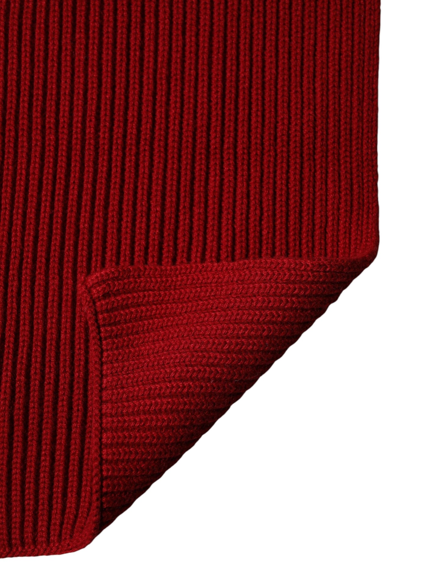 Dolce & Gabbana Red Wool Knitted Neck Wrap Shawl Men Scarf Curated Luxury Accessories by Orvyn